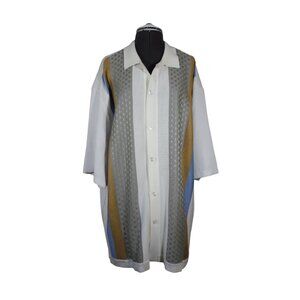 Michael 88‎ Irwin men's retro button front silk blend bowling style shirt XL